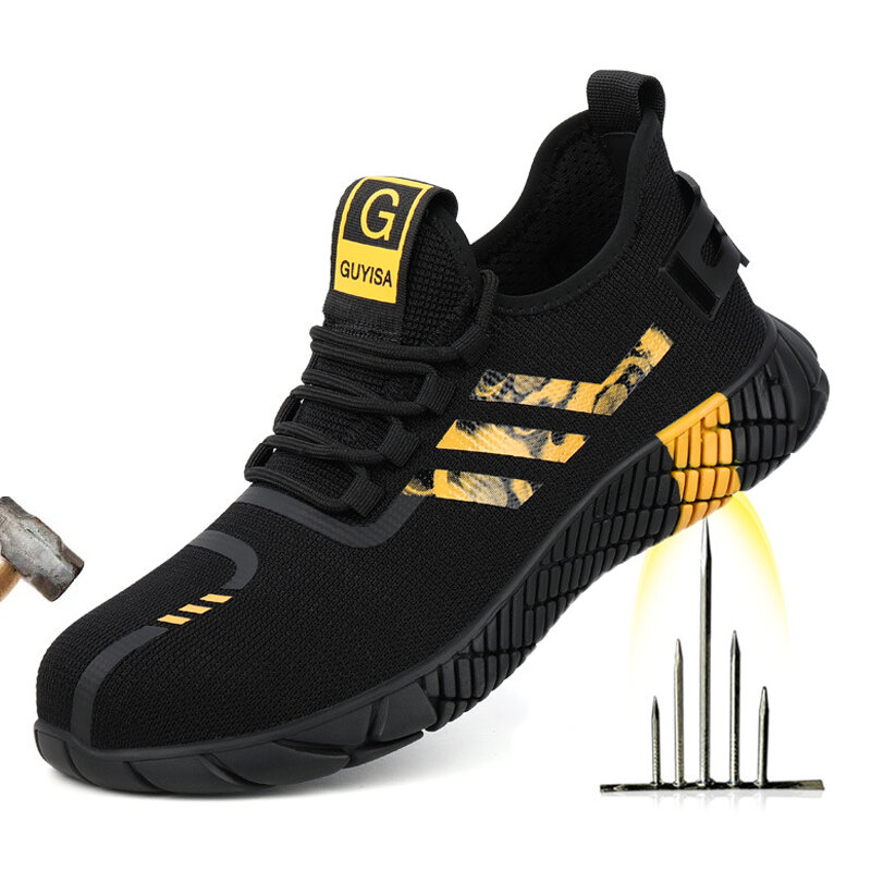 Sepatu Keamanan Pria Baru Bersirkulasi 2020 Sepatu Bot Kerja Antiselip Ujung Baja Sepatu Tahan Tusukan Sneakers Kerja Pria