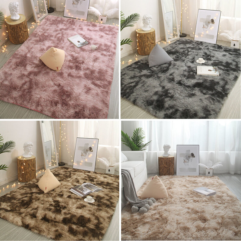 Alfombra de felpa para decoración de sala de estar, tapete esponjoso para pasillo, alfombras de pelo antideslizantes, diseño de cabecera