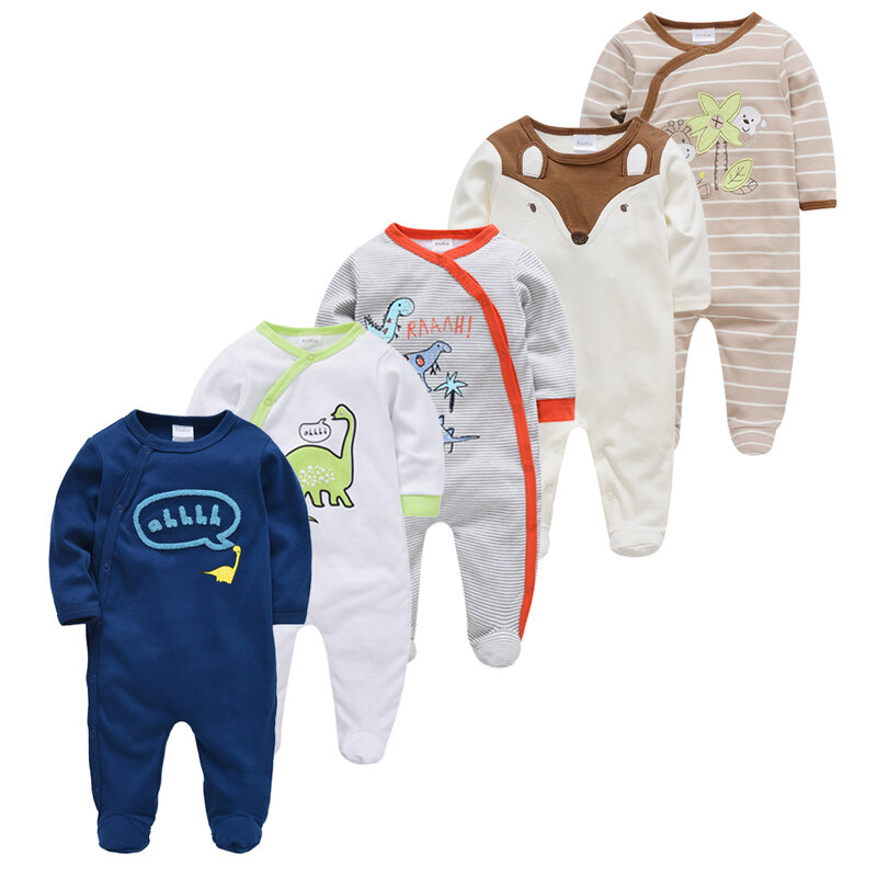 Pyjama de bébé fille et garçon, en coton, respirant et doux, 5 pièces, pour nouveau-né