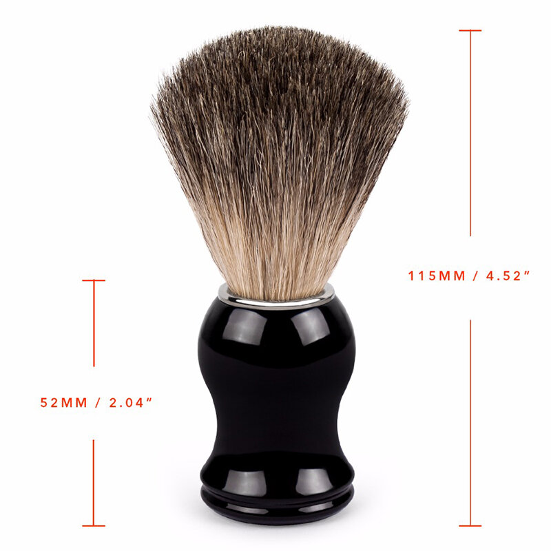 HAWARD Men's Pure Badger Hair Shaving Brush Brush Black Resin Handle Beard Brush Shaving Foam Beard Brush Classic Shaving