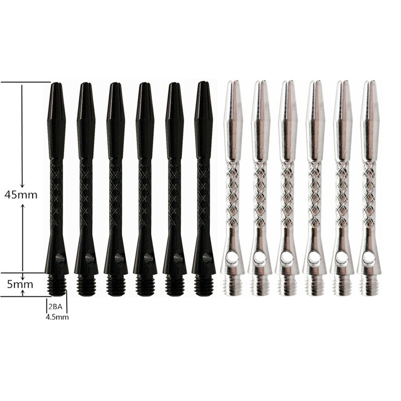 Hoge-Kwaliteit 6 Stks/partij Darts Accessoires As Aluminium Materiaal 45Mm Assen Zilverwit En Zwarte Twee Kleur dart