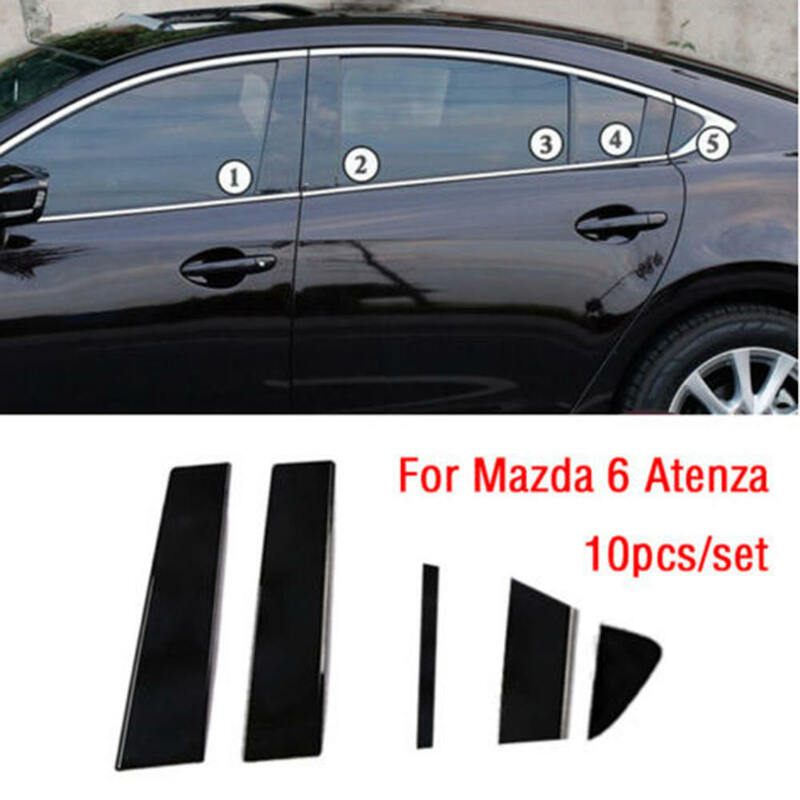 10 uds/se coche ventana Pilar puestos recorte cubierta medio BC columna impermeable etiqueta engomada para MAZDA 6 ATENZA 2014-2018 accesorios de Auto