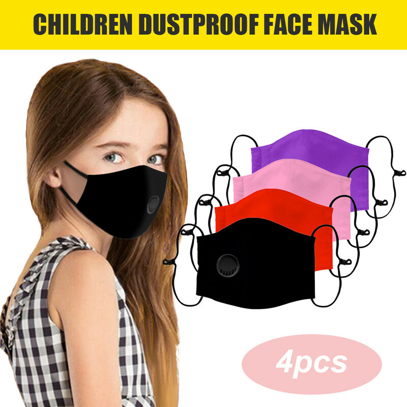 4 pçs máscara de criança boca protetora máscaras de rosto ajustável crianças reutilizáveis máscara de rosto mascarillas infantil halloween cosplay