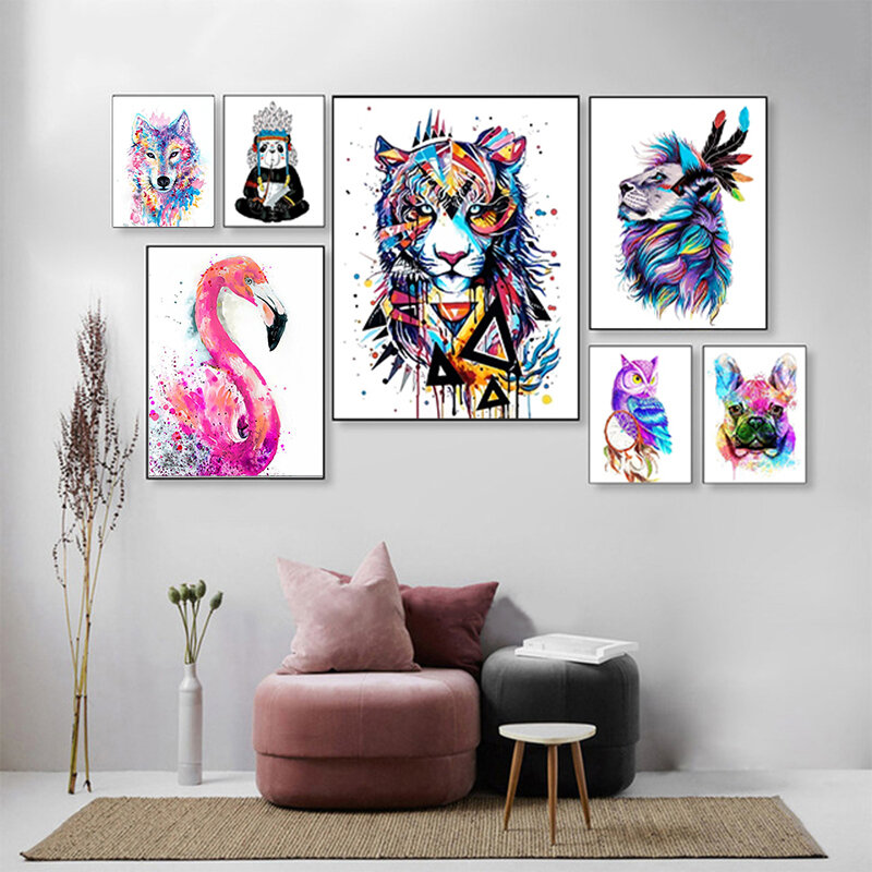 SDOYUNO 40x50cm Frameless Painting By Numbers Animals On Canvas Pictures By Numbers Home Decoration DIY Minimalism Style