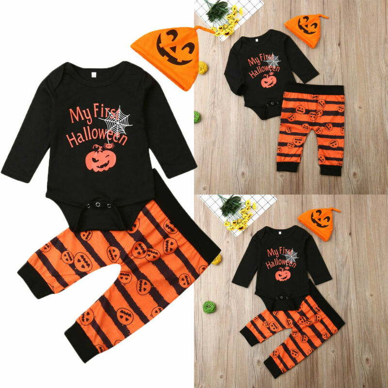 Emmababy My First Halloween Newborn Baby Boy Girl Jumpsuit Pants Clothes Outfit