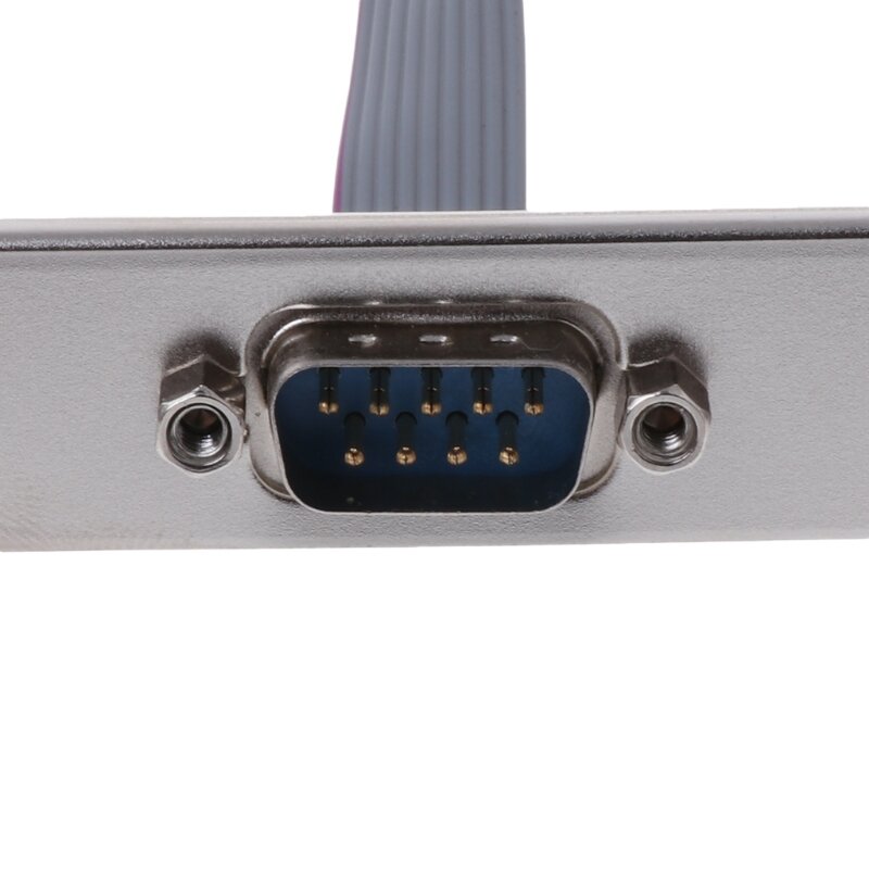 Seriële 9 Pin DB9 RS232 Moederbord Com-poort Lint Kabel Connector Beugel Nieuwe
