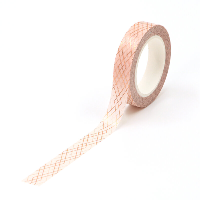 1PC 10MM*10M Foil Grid pattern washi tape Masking Tapes Decorative Stickers DIY Stationery School Supplies