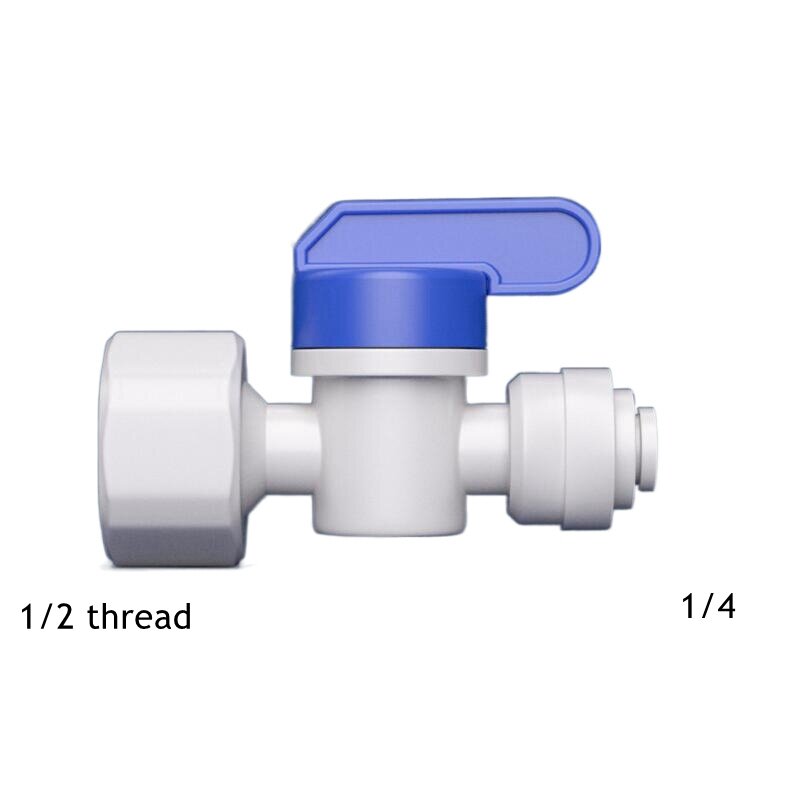 Backwash Válvula de esfera para RO Água, rosca macho e fêmea, Switch Quick Connector, peças de osmose reversa, 1/4 in, 3/8 in