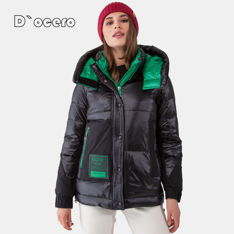 Новинка 2022, зимняя пуховая куртка ocero, модная женская парка оверсайз, толстые теплые стеганые пальто с капюшоном, верхняя одежда