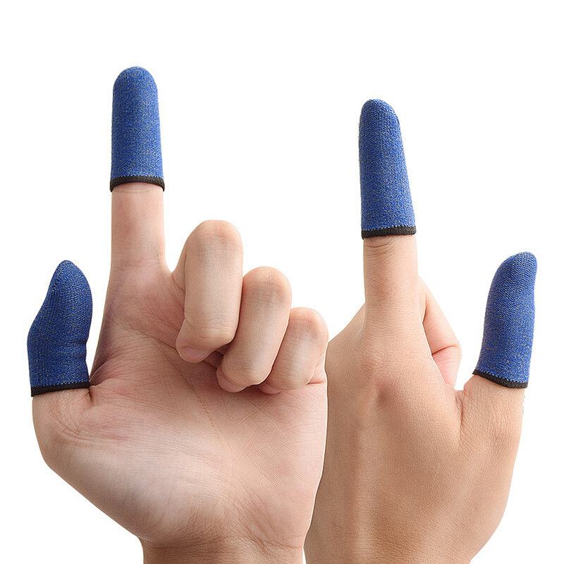 Tampas de mão touchscreen antiderrapante, mangas de dedo, protetores respiráveis, gamers, cinza, branco, 1 par com pacote, 2 pcs