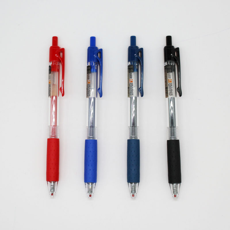 8 개/몫 총알 볼펜 비즈니스 사무실 학교 편지지 볼펜 0.5mm 블랙 레드 블루 럭셔리 품질 젤 펜