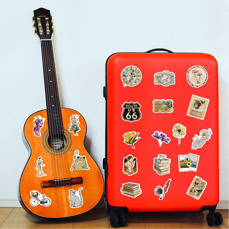 10/30/50pcs Cartoon Retro Vsco Stickers Aesthetic Ins Decals DIY Laptop Luggage Skateboard Phone Suitcase Guitar Car Sticker Toy