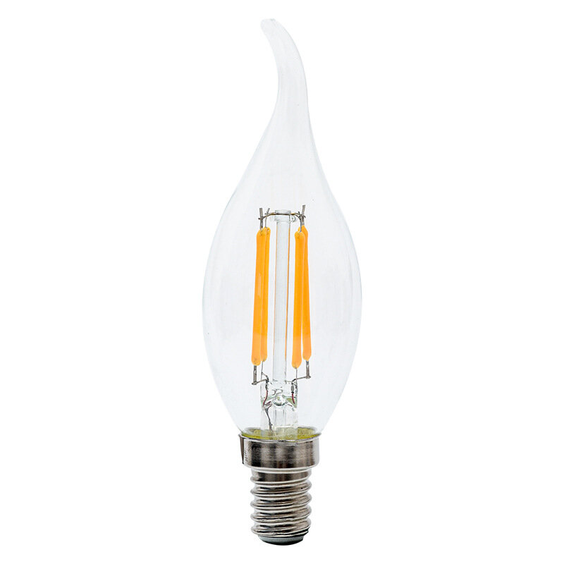 Bombilla LED de filamento para lámpara de araña, luz de vela E14 C35 COB, estilo Retro antiguo Vintage, blanco frío/cálido, AC220V, 2W/4W/6W, 10 piezas