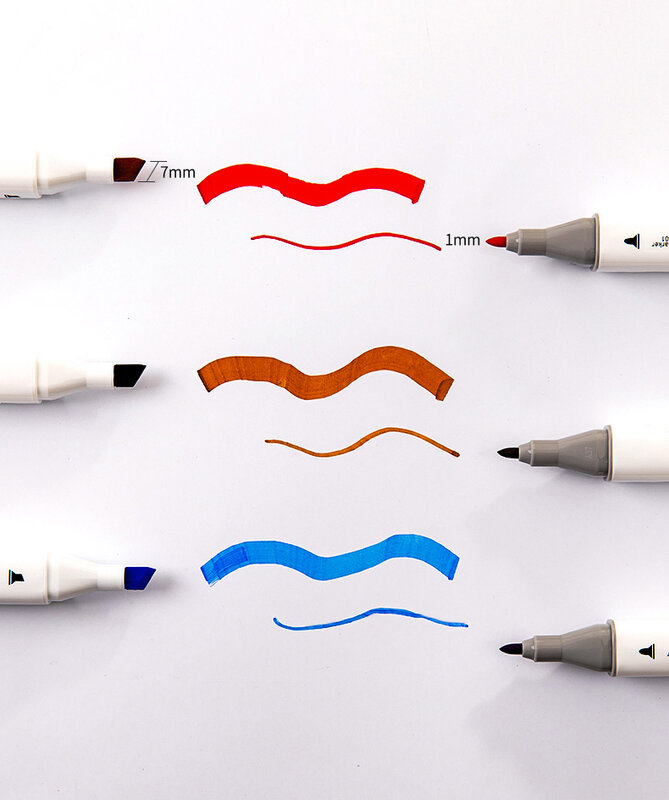 Deli Markers Pen 12-80 Color Sketch Art Pучка Brush Set Double Tips Alcoholic Pens For Artist Manga Markers Art Supplies School