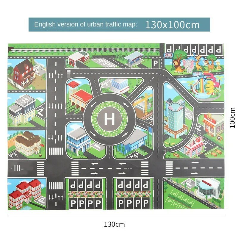 Dwaterproof-alfombra de juegos de agua para niños, juguete educativo con mapa de carreteras de tráfico, Escena de ciudad, coche, escalada, M03