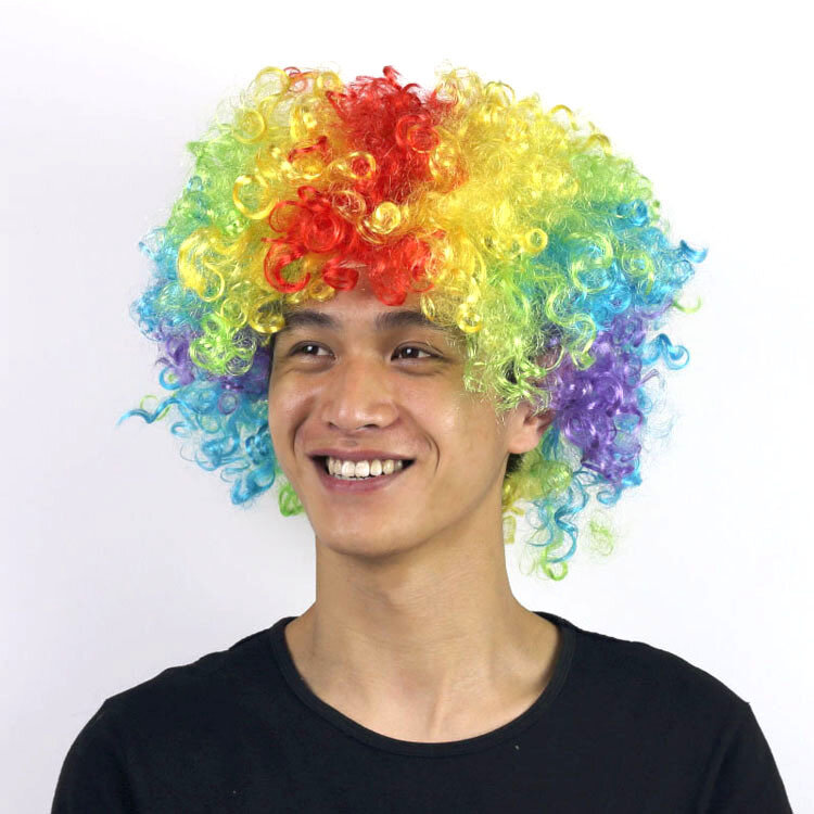 Funny clown wig caps Fans explosive head wig dance bar wedding party dress performance puntelli parrucca divertente fluffy per bambini adulti