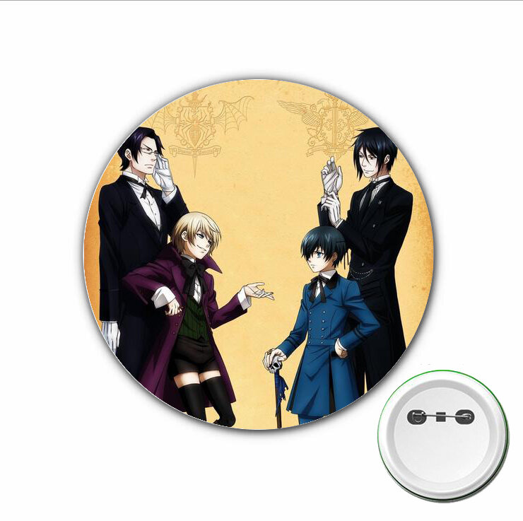 Broche de dessin animé Anime Black Butler Ciel Cosplay, épingles Eugène, badges de décoration, bouton, accessoires pour vêtements, 3 pièces