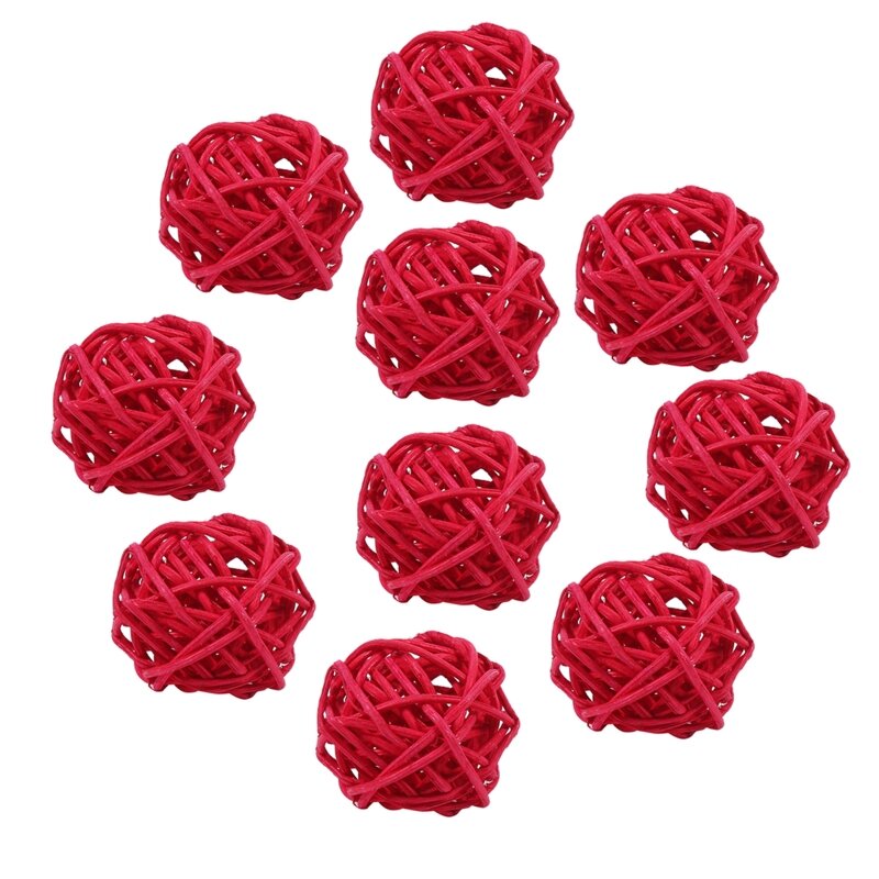 10 шт., декоративные шарики из ротанга
