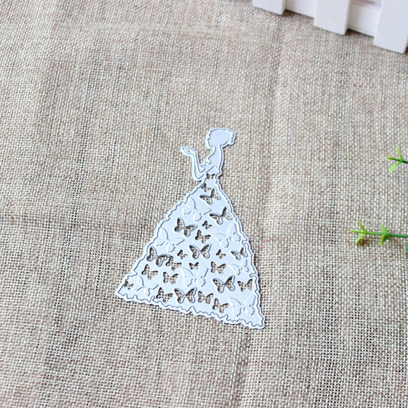 Metal Cutting Dies For Scrapbooking Butterfly Skirt Girl Pattern Decor Template Butterfly Dress Craft Paper Card Stencil Mould