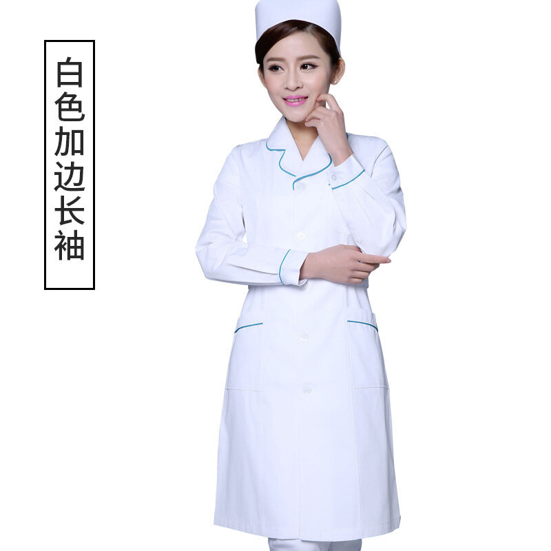 白い長袖のナースユニフォーム,医師と薬局の作業服,夏服