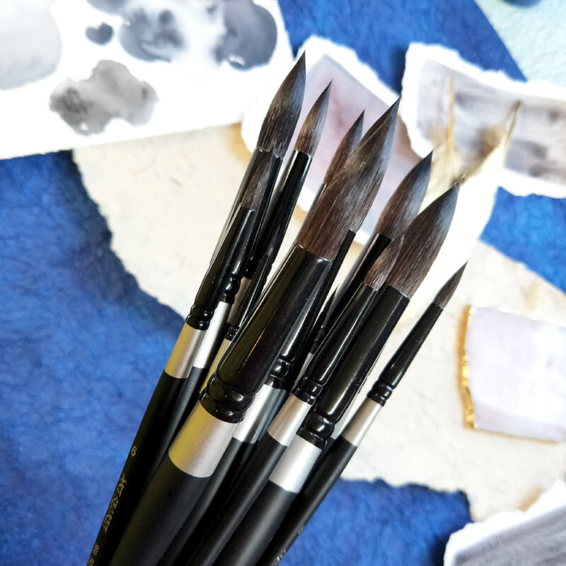 1Pcs Runde Wies Künstler Eichhörnchen Haar Pinsel Aquarell Pinsel Stift für Wasser Farbe Malerei Zeichnung Schule Kunst Liefert