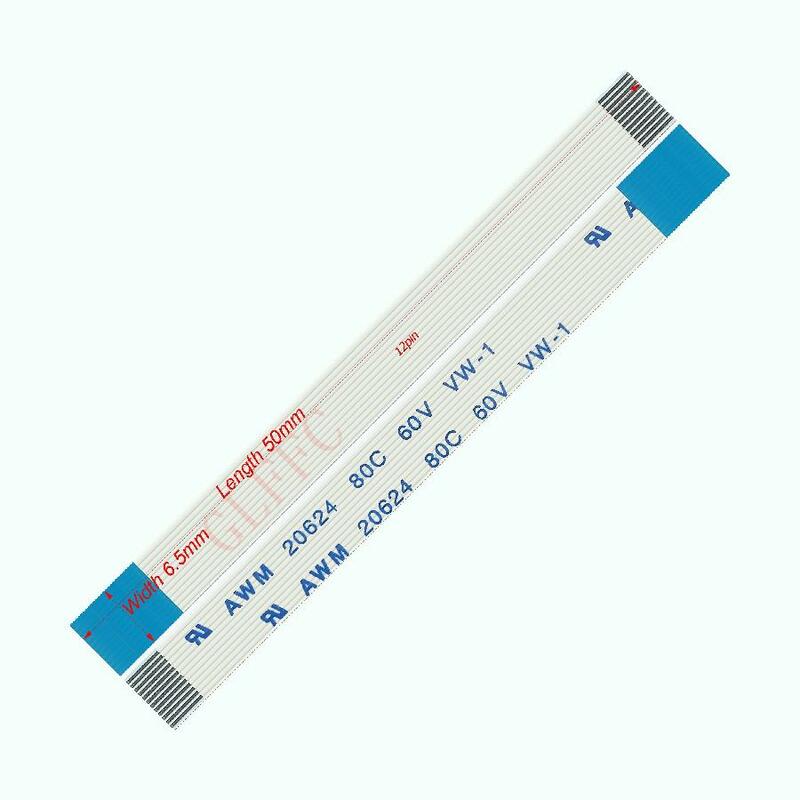 12pin 0.5pitch 30mm-400mm B-type Flexible Flat Cable FFC awm 20624 ROHS for TTL LCD DVD Computer