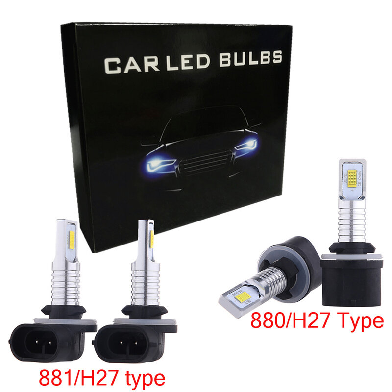 차량용 LED 헤드라이트 전구, 미니 헤드램프 전구, 안개등, H4 H7 880 881 80W 16000LM, H11 9006 HB4 9005 HB3 H8 H9 H1, 4300K 12000K, 2 개