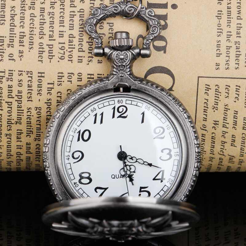 Kwarcowy zegarek kieszonkowy Steampunk wilk mężczyzna kobiety naszyjnik wisiorek prezent zegarek Fob