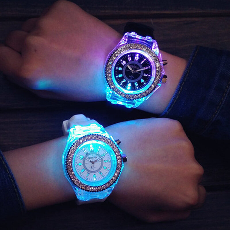 Relógio feminino marca de luxo, relógio de pulso feminino luminoso único