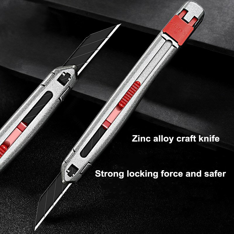 Alta qualidade liga de zinco conjunto de faca utilitário gravura caixa aberta ofício faca multifuncional pequeno metal faca papelaria