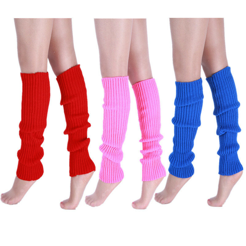 KNEE Japanese JK Uniform Lolita Style Slouch Socks Loose Boots Solid Color Knit Winter Leg Warmers Socks Foot Warming Cover