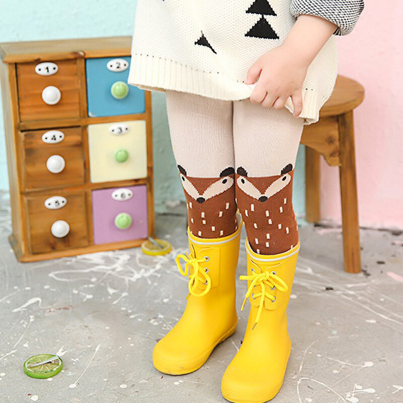 New Autumn Cartoon Fox Baby Girl Tights Cotton Cute Children Stocking  Pantyhose For Kid 0-5 Years best selling YYT358