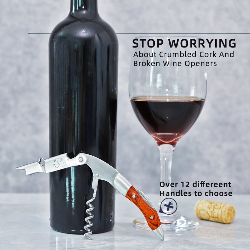 Profissional Garçons Corkscrew, Abridor de garrafas e cortador de folha, Presente para amantes do vinho, Saco PU