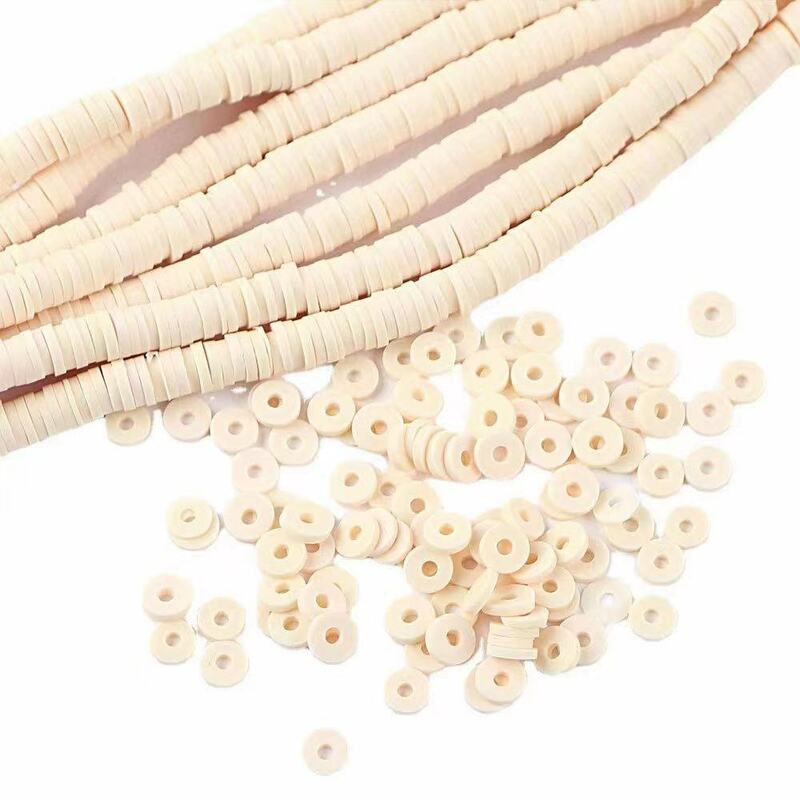500pcs/6mm Flat Round Clay Beads Chip Disk Loose Spacer Handmade Boho Slice Beads For DIY Jewelry Making Bracelets