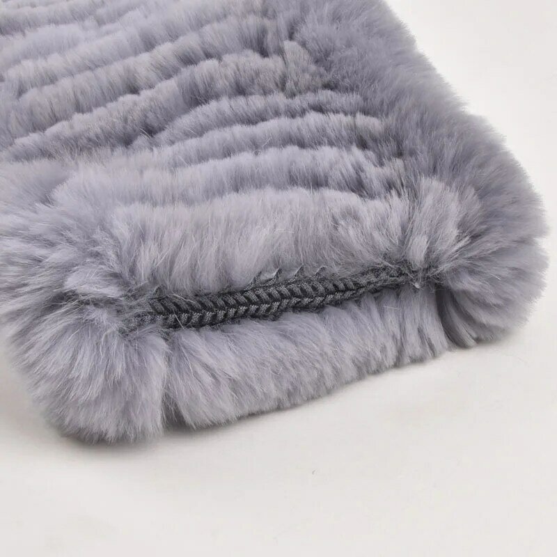 150CM Rex Rabbit Fur Woven Fur Stretch Scarf Thickened Stretch scarf Rex Rabbit Fur Woven Collar Warm Bib