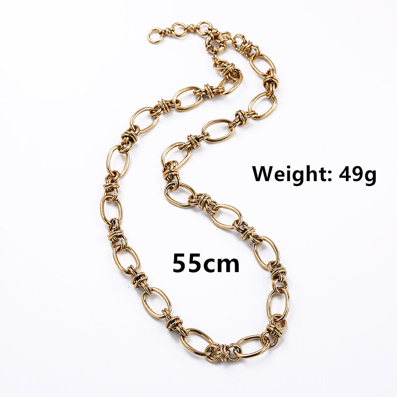 Kissme-collares de cadenas Vintage hechos a mano para mujer, gargantilla de suéter de cobre y hierro, Color dorado antiguo, joyería de moda, novedad de 2021