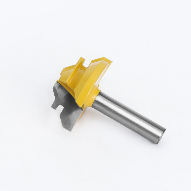 LAVIE-Lock Miter Router Bit, Tenon Milling Cutter, Ferramenta de madeira para ferramentas de madeira, Carbide Alloy, 45 Degree, MC02010, 8mm Shank, 1 Pc