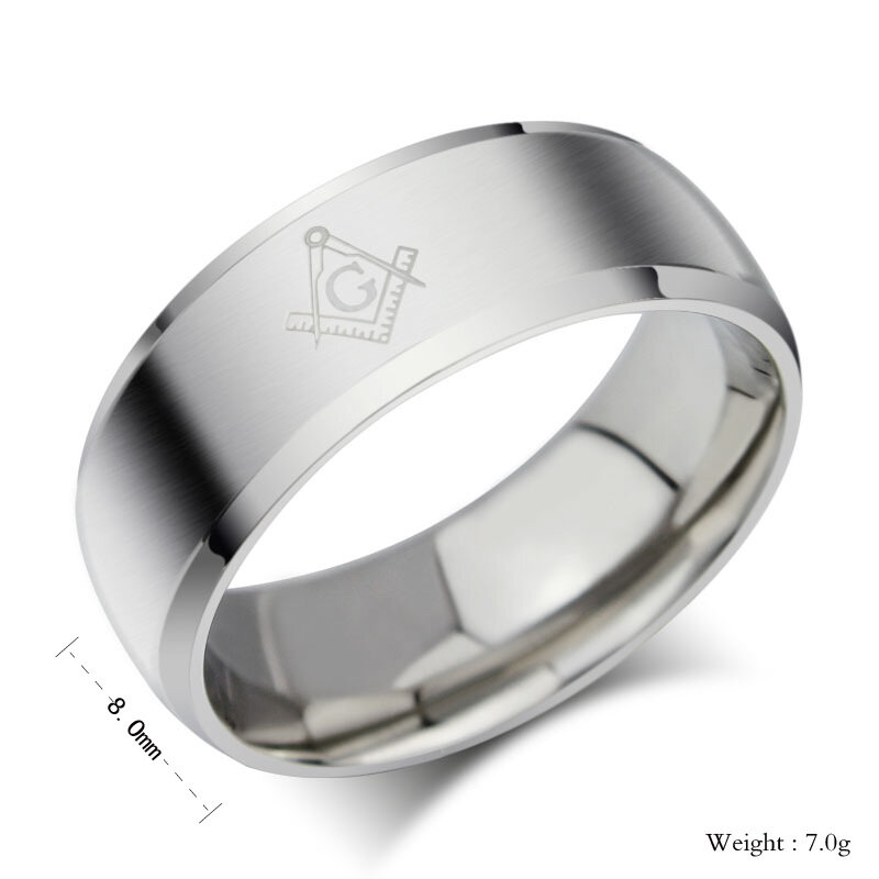 Masonicแหวนไทเทเนี่ยมแหวนผู้ชายเครื่องประดับสแตนเลสผู้หญิงผู้ชายของขวัญDropShipขายส่ง