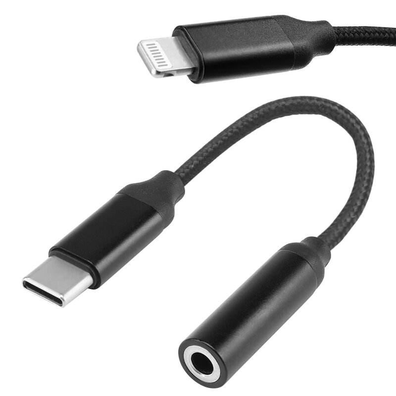 USB 타입 C 아이폰 3.5mm 헤드폰 잭 어댑터, 번개 오디오 어댑터 케이블 화웨이 아이폰에 대한 3.5mm 코드 삼성 Xiaomi