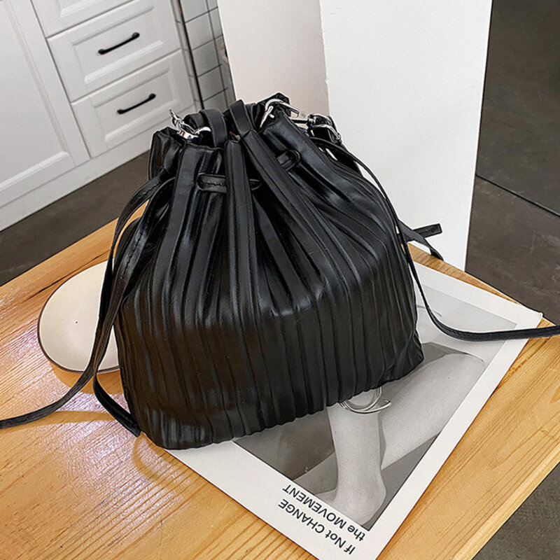 [BXX] couleur unie PU cuir seau sac femme sacs à bandoulière pour les femmes 2020 été doux haute capacité sacs à bandoulière HM691