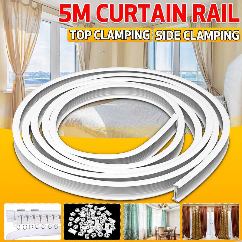 3/5/6m Flexible Ceiling Mounted Curtain Track Rail Straight Slide Windows Balcony Plastic Bendable Home Window Decor Accessories