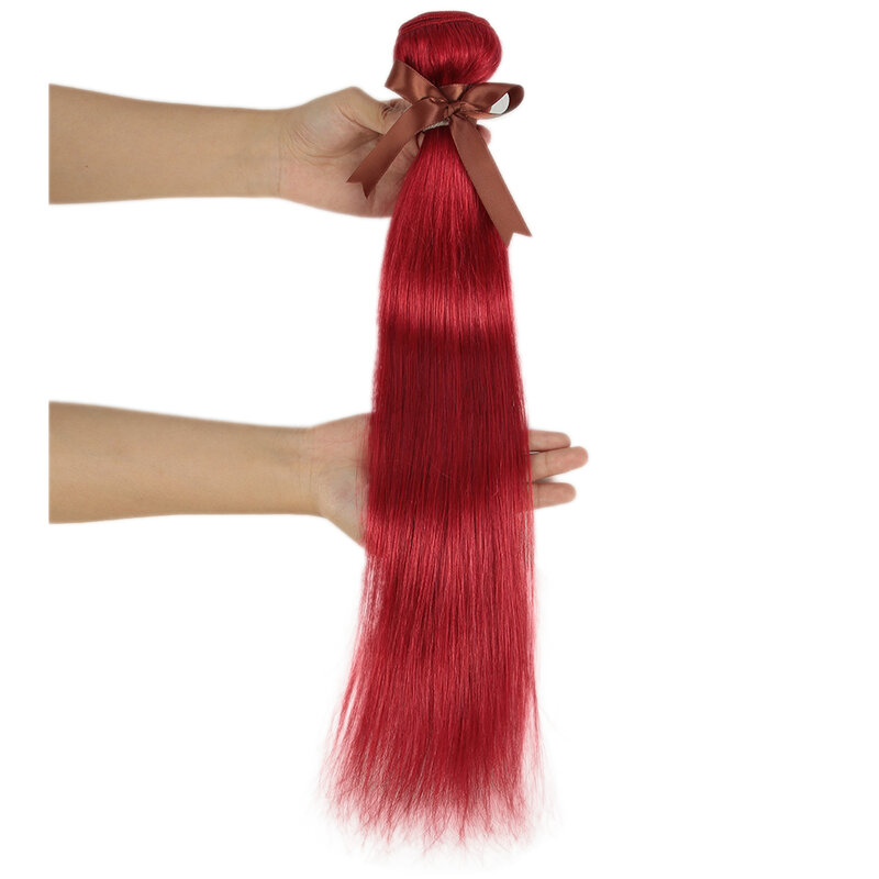 Гладкие красные человеческие волосы в пучках, 30 дюймов, цветные бразильские волосы Remy для наращивания, светлые бордовые цветные одиночные пряди, оптовая продажа