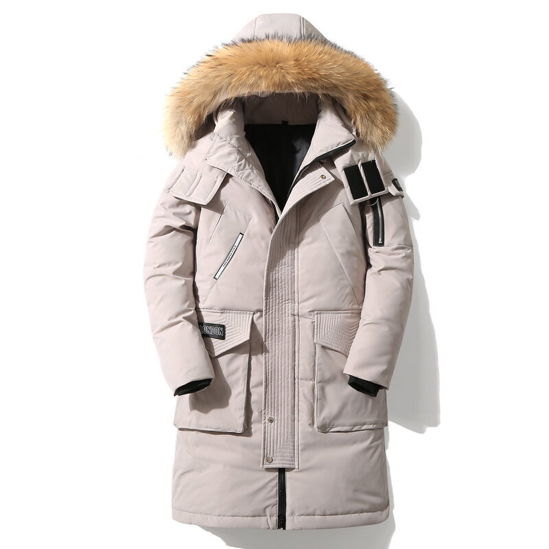 YAPU-남성용 다운 재킷, 90% 년 신제품, 고품질 분리형 모피 칼라, 두껍고 따뜻한 방풍 재킷, 2022 년 겨울