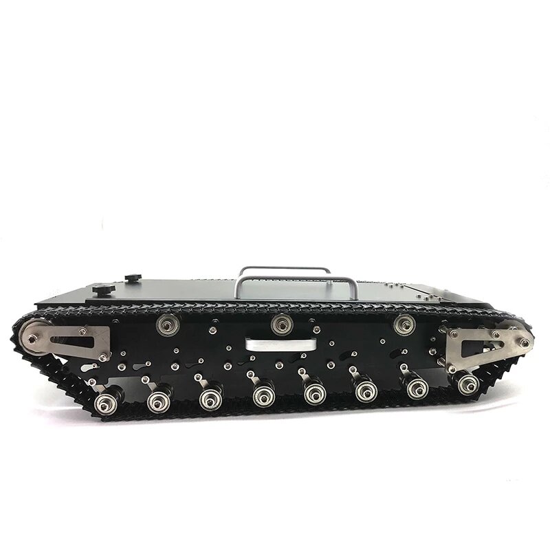 Metal Tank Car Chassis para RC Robot Console, toda a estrutura de aço, tamanho grande, 30kg Carga Grande, Obstáculo-Superação Tanque