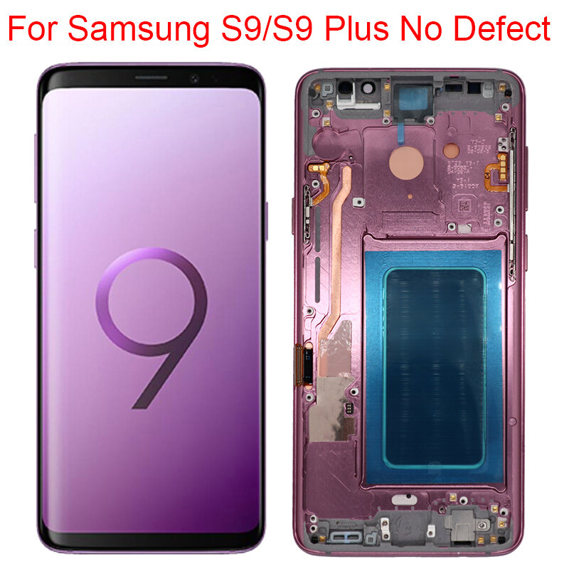 Ban Đầu S9 Màn Hình Dành Cho Samsung Galaxty S9 Plus Màn Hình LCD Khung Super AMOLED Cho Samsung S9 G960F S9Plus G965F Màn Hình Hiển Thị không Có Khuyết Điểm