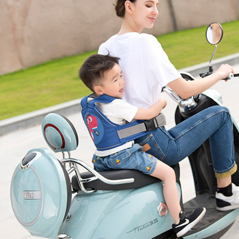Baby Safety Motorcycle Seat Belt, Back Hold Protector, Reflect Vest, Crianças Veículo Safe Strap, Arnês de Transportadora, Ajustável
