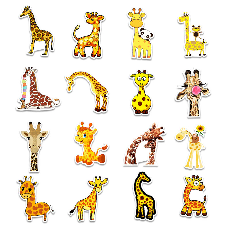 10/30/50PCS Cute Animal Giraffe Stickers Aesthetic for Laptop Water Bottle Waterproof DIY Graffiti Decals Sticker Packs Kid Toys