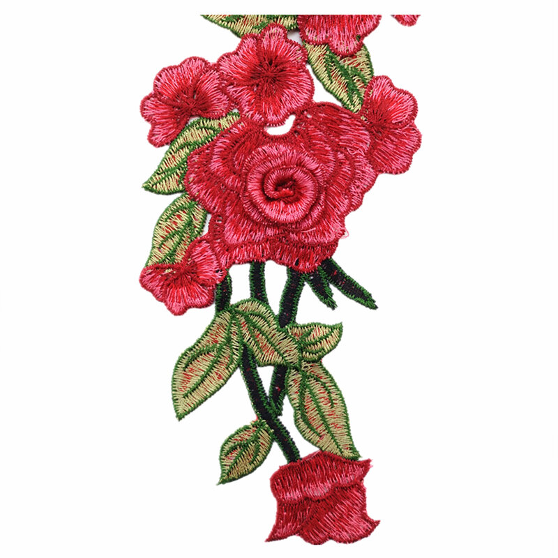 Rose ดอกไม้เย็บปักถักร้อยลูกไม้ Patches สติกเกอร์สำหรับเสื้อผ้า Venise ลายดอกไม้ปักลูกไม้ Applique Trim ตกแต่ง