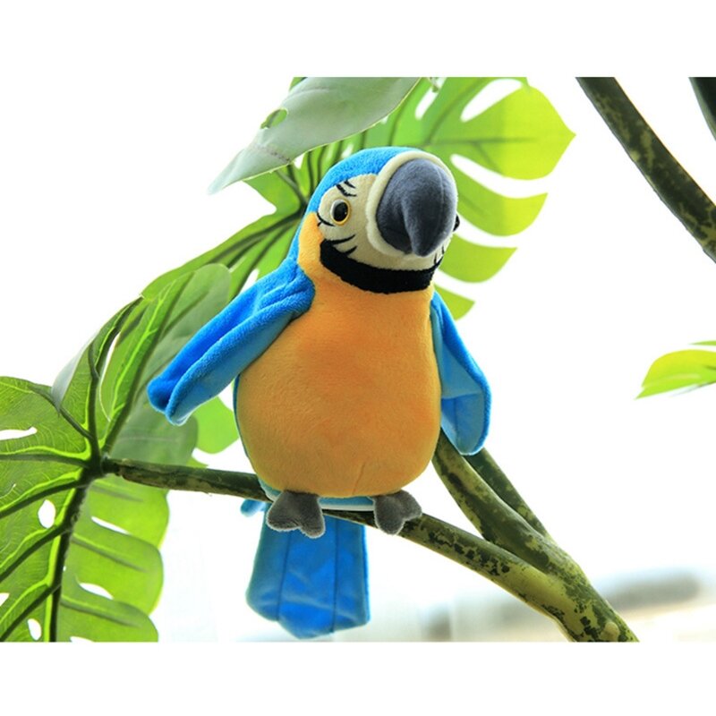 2024 New Multifunctional Electric Plush Parrot Speaking Talking Repeats Waving Simulation Bird Early Education Toy Gift