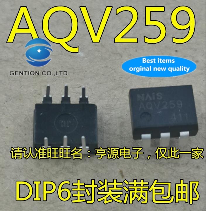 10 Buah AQV259 AQV259A DIP Solid State Relay Optical Coupling 6 Kaki Sampai 6 Kaki Dalam Persediaan 100% Baru dan Asli